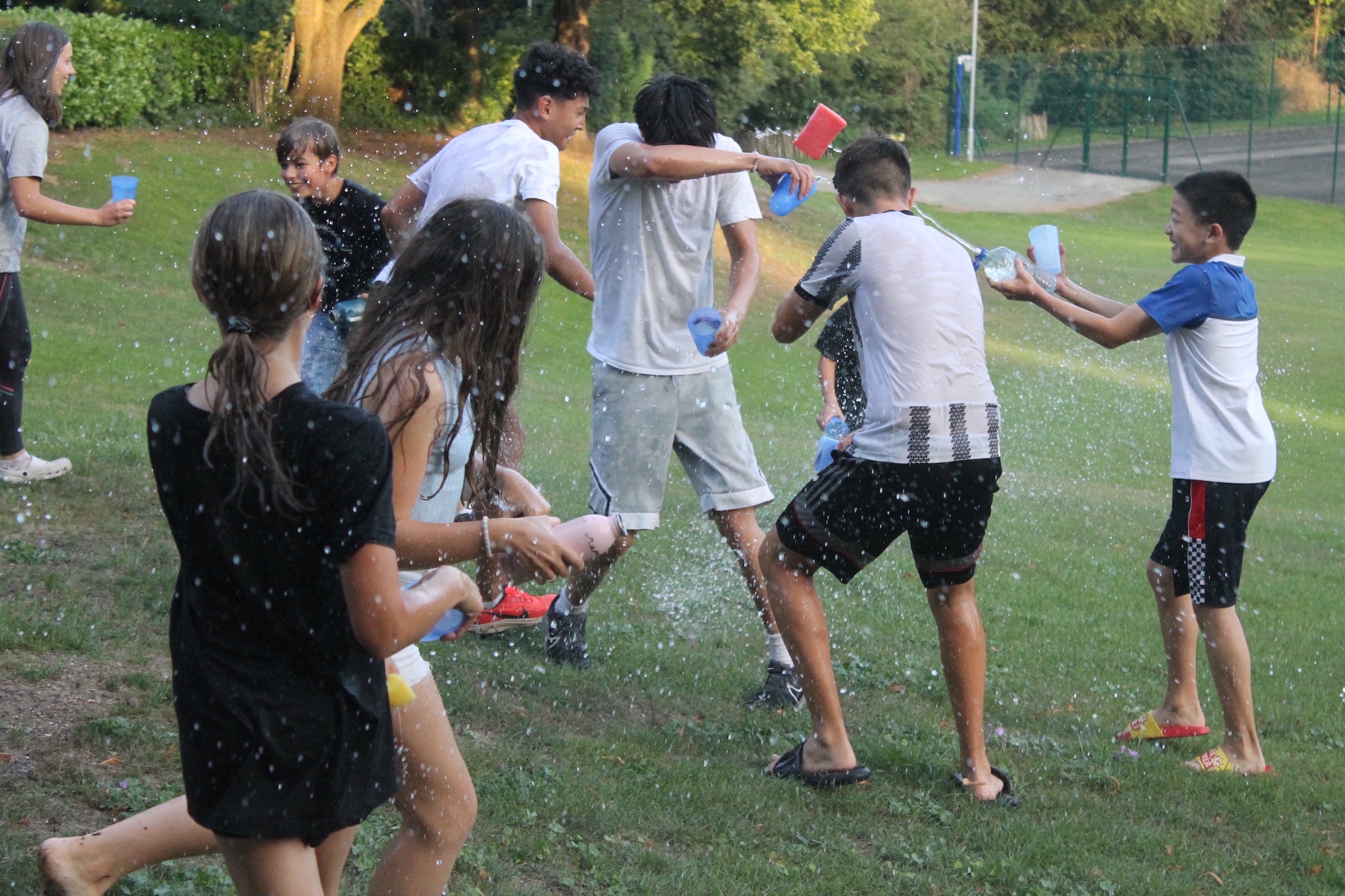 Evening water fight